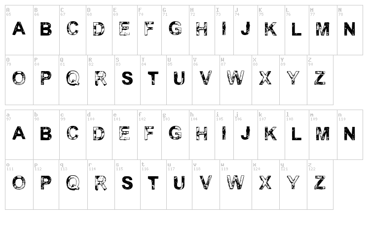Vtks Fresh font map